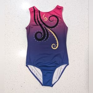 GREAT Balera Child Medium Gymnastics Dance leotard Pink Blue Purple Ombre STONES